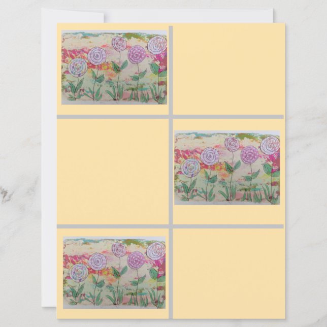 Lollipop Flowers Scrapbook Paper (Front)