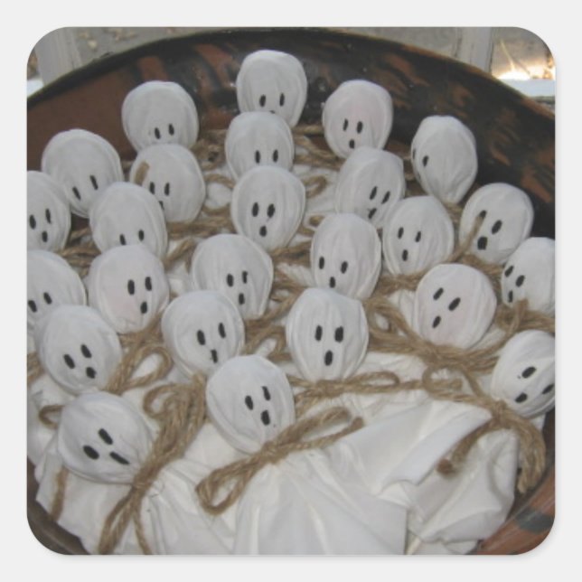 Lollipop Ghosts Square Sticker (Front)
