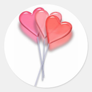 Lollipop Hearts Classic Round Sticker