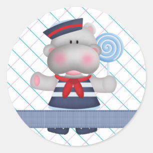 Lollipop Hippo Sweet Treat Sticker