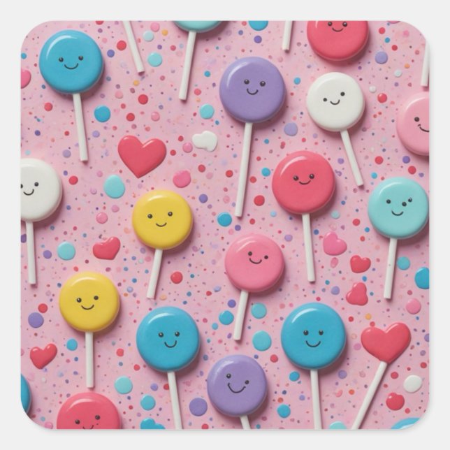 Lollipop Laugh-a-Palooza! Square Sticker (Front)