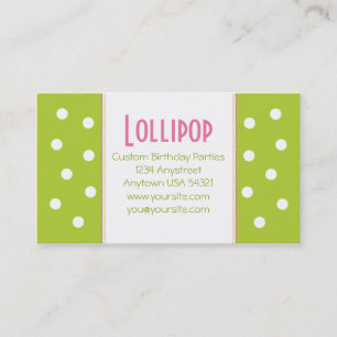 Lollipop Lime Green Polka Dot Chic Business Card