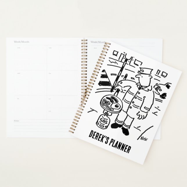 Lollipop Man is Cooking his Breakfast. Funny Planner (Display)