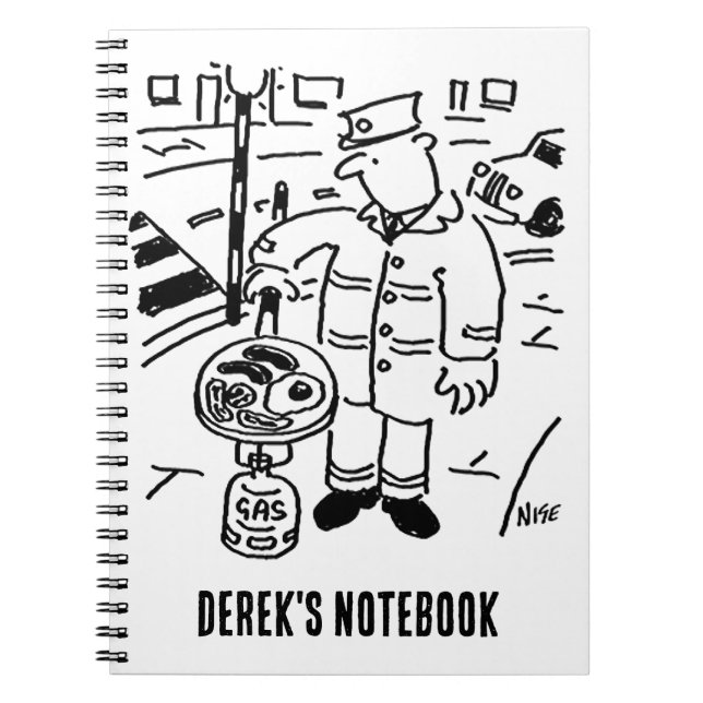 Lollipop Man is Cooking his Breakfast Notebook (Front)