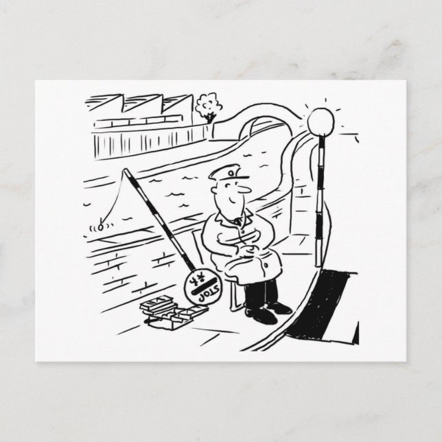 Lollipop Man is Fishing with his Lollipop Postcard (Front)