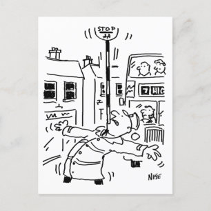 Lollipop Man is Showing Off Postcard