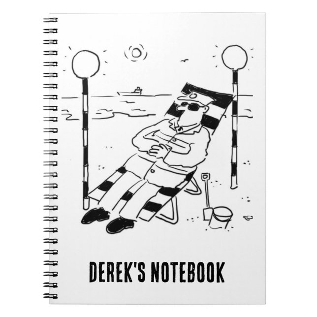 Lollipop Man is Sunbathing. Surreal Notebook (Front)