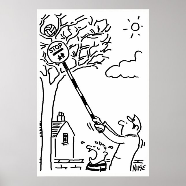 Lollipop Man Rescues Ball From Tree Poster (Front)