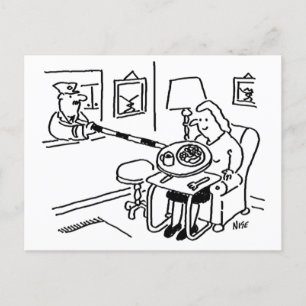 Lollipop Man Serves Food from his Kitchen Hatch Postcard