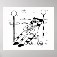 Lollipop Man Sunbathing in a Surreal Illustration