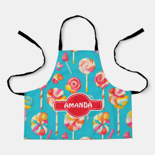 Lollipop Rainbow Colourful Personalised Pattern Apron