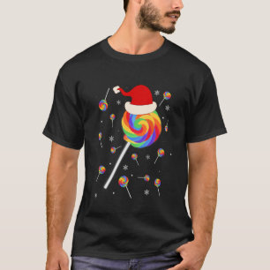Lollipop Rainbow Sucker Candy Christmas Love Candy T-Shirt