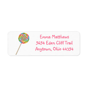Lollipop Return Address Labels- Hot Colours Label