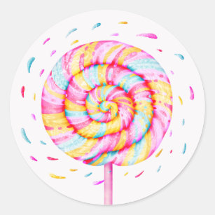 Lollipop Sweet Candy Caramel Drops Illustration Classic Round Sticker