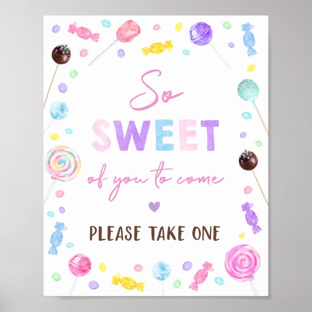 Lollipop Sweet Shop Birthday Treat Sign (Front)