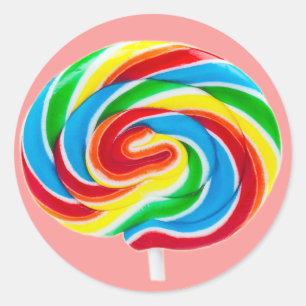 Lollipop Swirl Pink Stickers (in 7 shapes)