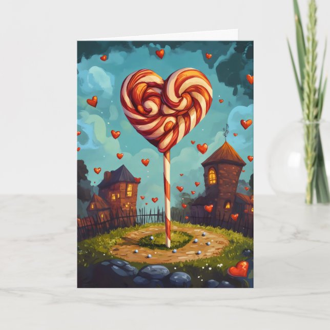 Lollipop Tree Funny Sweet Day Holiday Card (Front)