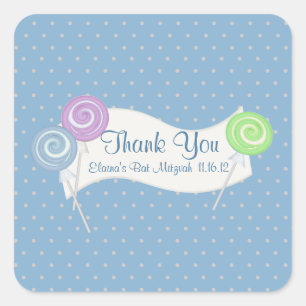 Lollipops and Polka Dots Square Sticker