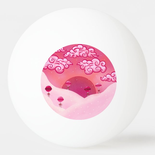 Lollipops and pretty clouds ping pong ball (Front)