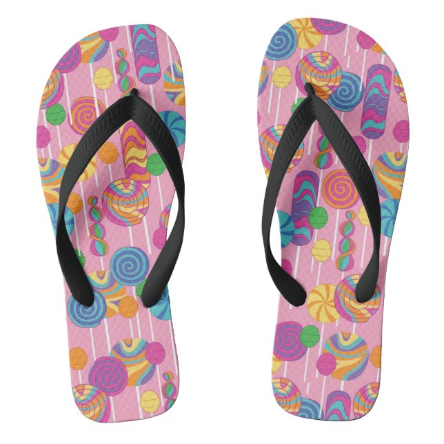 Lollipops Candy Pattern Thongs (Footbed)