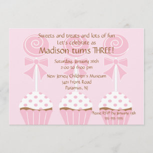 Lollipops & Cupcakes Birthday Invitation