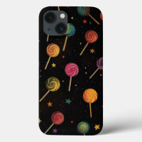 Lollipops in Space - Rainbow Stars Galaxy Black