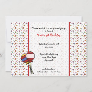 Lollipops Invitation
