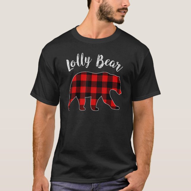 Lolly Bear Buffalo Plaid Matching Family Group Chr T-Shirt (Front)