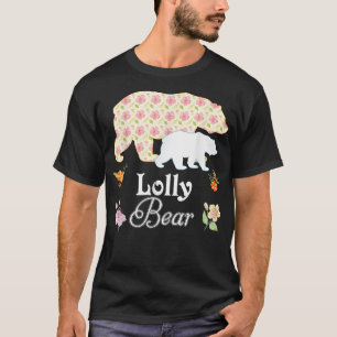 Lolly Floral Flower Bear Cute Family Mummy Grandma T-Shirt