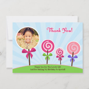 Lollypop Thank You Photo Card