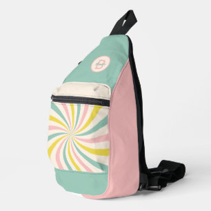 Lollypop Vibes retro pastel swirl  Sling Bag