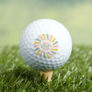 'Lollypop Vibes', retro personalised Golf Balls