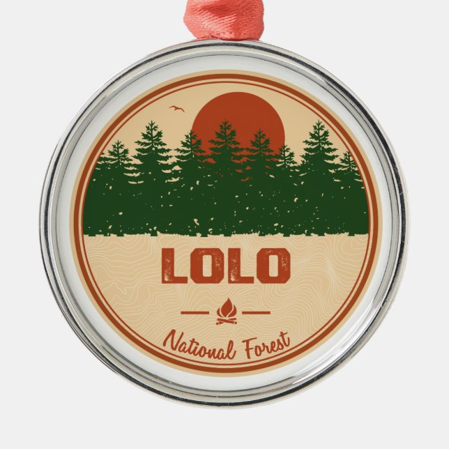 Lolo National Forest Metal Ornament (Front)