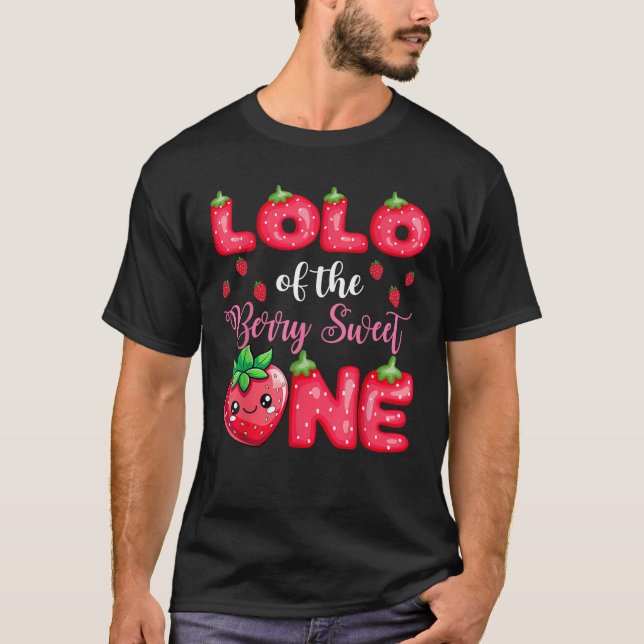 Lolo Of The Berry Sweet One 1St Birthday Strawberr T-Shirt (Front)