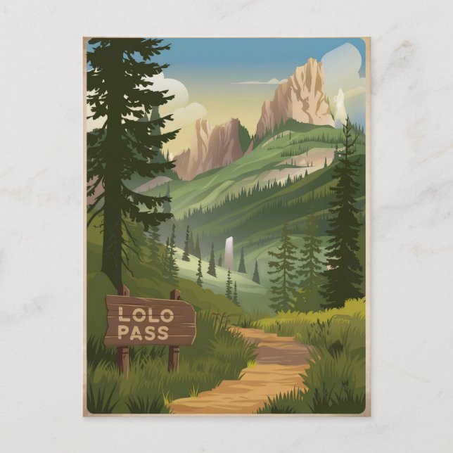 Lolo Pass Vintage Postcard (Front)