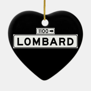 Lombard St., San Francisco Street Sign Ceramic Tree Decoration