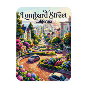 Lombard Street Crooked Section California Magnet