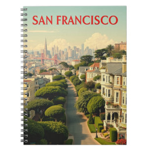 Lombard Street, San Francisco   Vintage Retro  Notebook