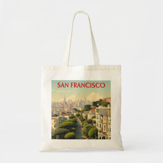 Lombard Street, San Francisco | Vintage Retro Tote Bag