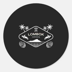 Lombok Indonesia Island Sea Turtle Palms Vacation Classic Round Sticker