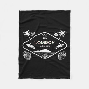 Lombok Indonesia Island Sea Turtle Palms Vacation  Fleece Blanket
