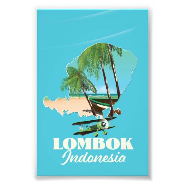 Lombok Indonesia map Photo Print (Front)