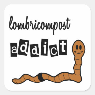 Lombricompost addict square sticker