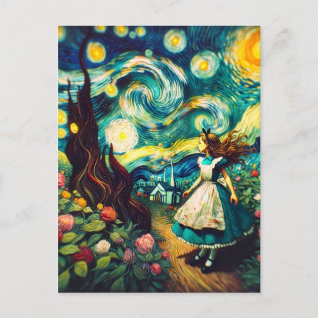 Lomographic Photo Alice in the Starry Night Postcard (Front)