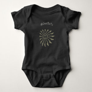 LOn Fun Script Sepia Sunshine Generation Beta Baby Bodysuit
