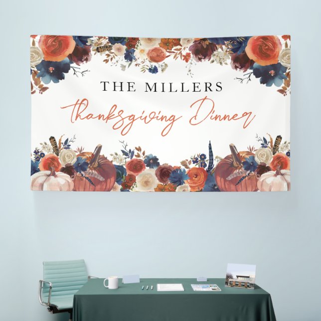 Lona Thanksgiving Dinner autumn fall pumpkins Banner (Tradeshow)