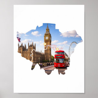 London 26.2 Marathoner Course Map Poster