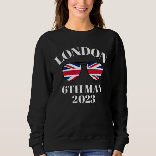London 6th May 2023 Coronation Date Union Jack Sun Sweatshirt