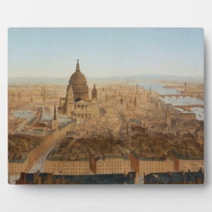 London: a bird's eye view of St. Paul's and the Ri Plaque