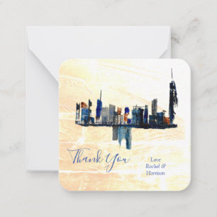 London Abstract Ink Art Painted Wedding Thank You Card
